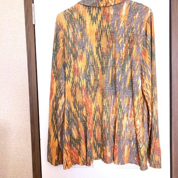 Attitudes by Renee Women's Tribal Print Knit Shirt Size L - Picture 2 of 8